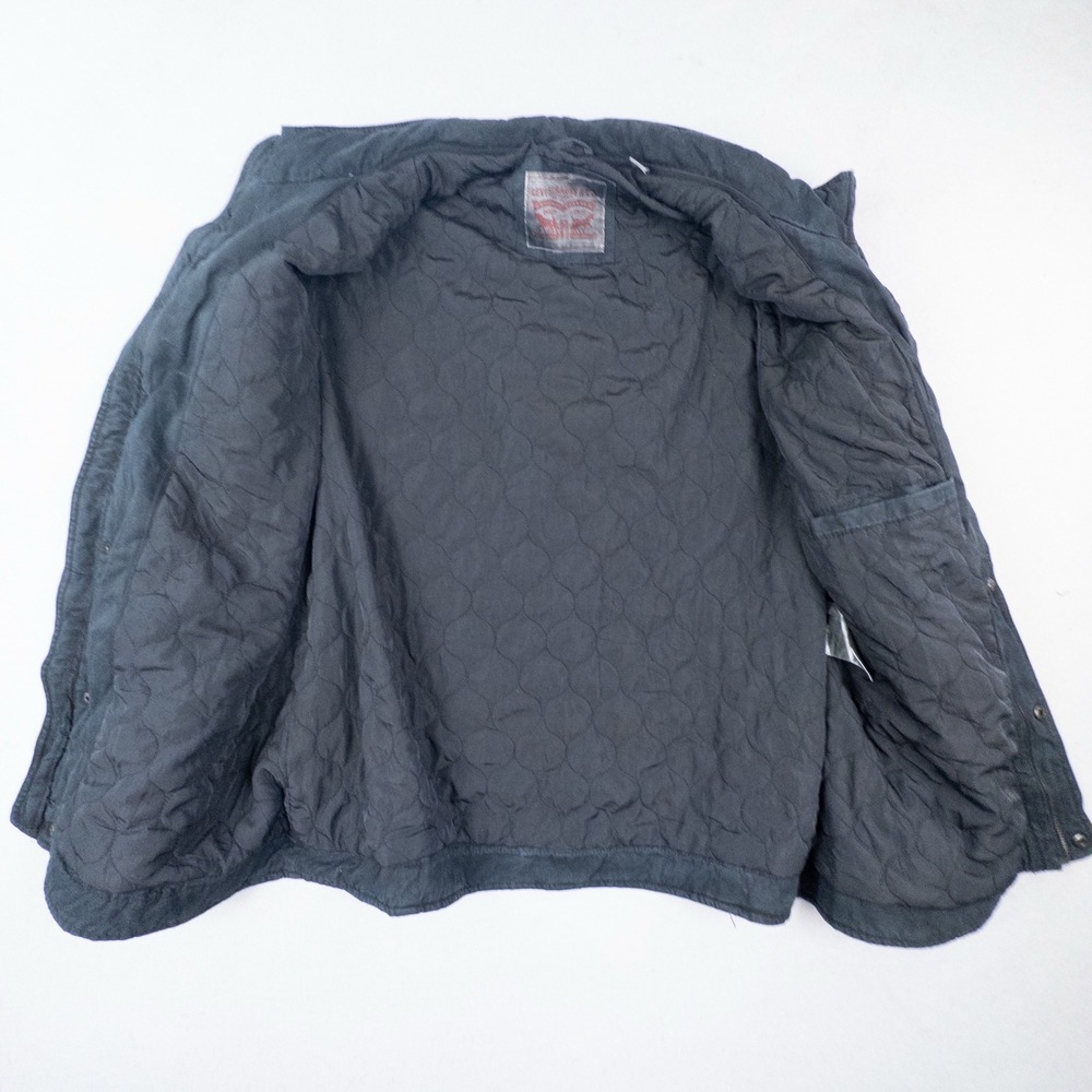 Levi Strauss Mens XL Military Field Jacket Washed Black Cotton Utility Coat - Picture 4 of 15